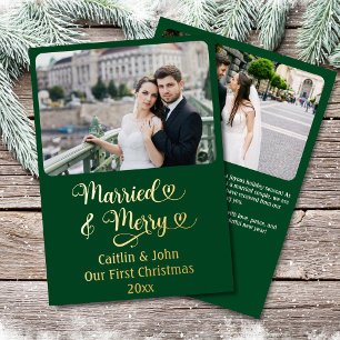 Married Merry Newlyweds 1st Christmas Custom Green
