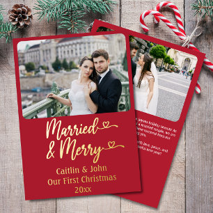 Married Merry Newlyweds Custom Red First Christmas