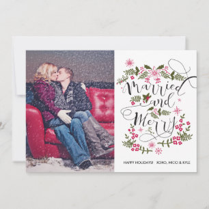 Married & Merry Photo Christmas Cards - Newlywed