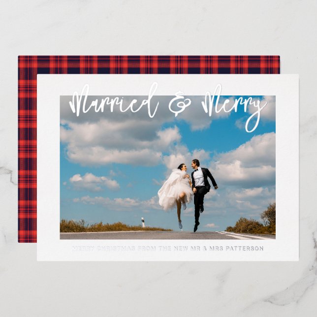 Married & Merry Wedding Mr & Mrs First Christmas (Front/Back)