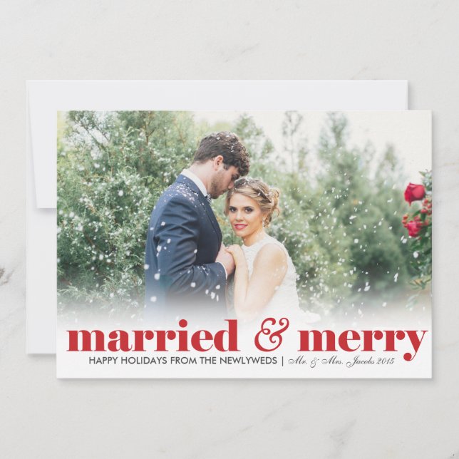 Married & Merry | Weddings | Christmas Invitation (Front)