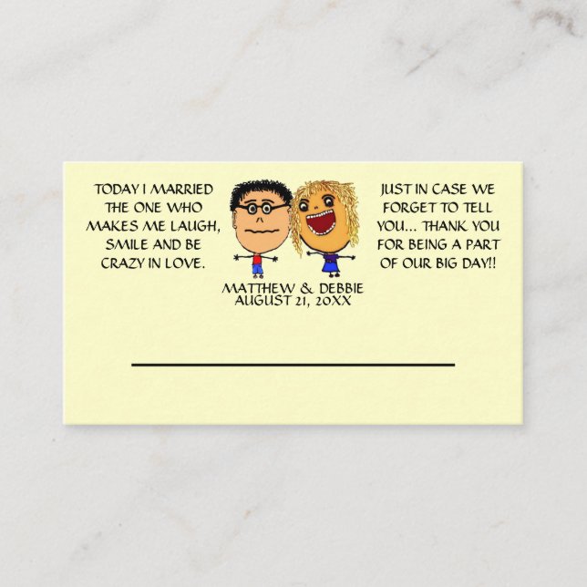 Married My Best Friend Wedding Placecard (Front)