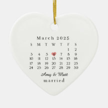 Married Ornament, Wedding Gift, Wedding Date