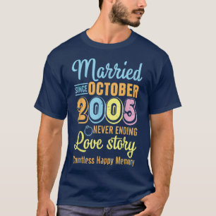 Married Since October 2005 Never End Love Story Co T-Shirt