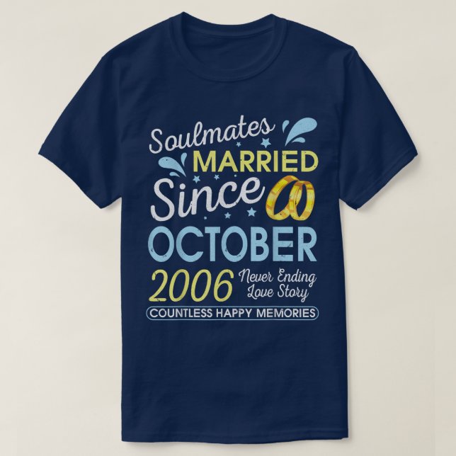 Married Since October 2006 Never Ending 16 Years L T-Shirt (Design Front)