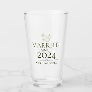 Married Since Personalised Year Our Love Story Glass