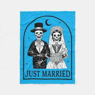 Married Skeleton Couples Mr Mrs Gothic Halloween Fleece Blanket