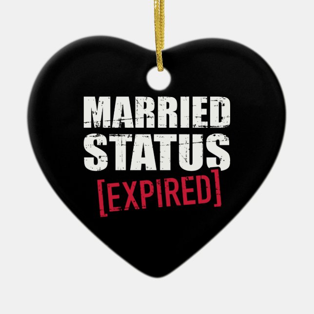 Married status expired ceramic tree decoration (Front)