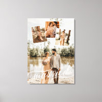 Married Swirly Script Wedding Photo Collage