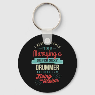 Married To A Drummer Spouse Gifts Key Ring