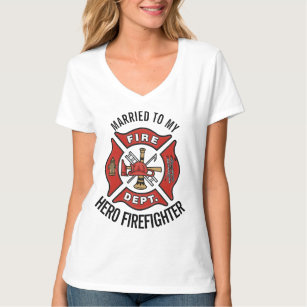 Married to my Hero FireFighter Fireman's Bride T-Shirt