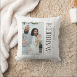 Married Wedding Photo Newlyweds Christmas Cushion<br><div class="desc">Celebrate your first holiday season as a married couple with the Married Wedding Photo Newlyweds Christmas Throw Pillow, a charming and personalized keepsake for your home. Featuring your wedding photo in a festive design, this throw pillow adds a romantic and joyful touch to holiday decor. Perfect for cozying up on...</div>