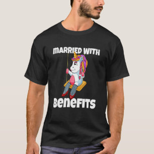 Married With Benefits Unicorn Swinger Upside Down  T-Shirt