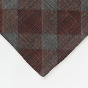 Marrom cross tartan plaid with slight grey relief  fleece blanket
