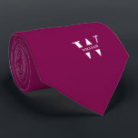 Marron Colour Elegant Monogram   Name  Tie<br><div class="desc">An elegant necktie featuring a bold white monogram across a smooth Colour background. On top of this monogram sits your first or last name spelled out in all capitals. If you prefer a bolder look for the personal name inside of the large letter you can do the following: Use the...</div>