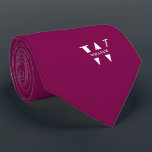 Marron Colour Elegant Monogram   Name  Tie<br><div class="desc">An elegant necktie featuring a bold white monogram across a smooth Colour background. On top of this monogram sits your first or last name spelled out in all capitals. If you prefer a bolder look for the personal name inside of the large letter you can do the following: Use the...</div>