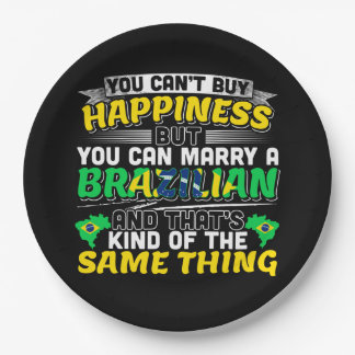 Marry a Brazilian - Brazil Happiness Paper Plate
