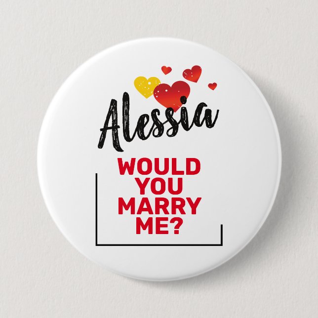 Marry Me 7.5 Cm Round Badge (Front)