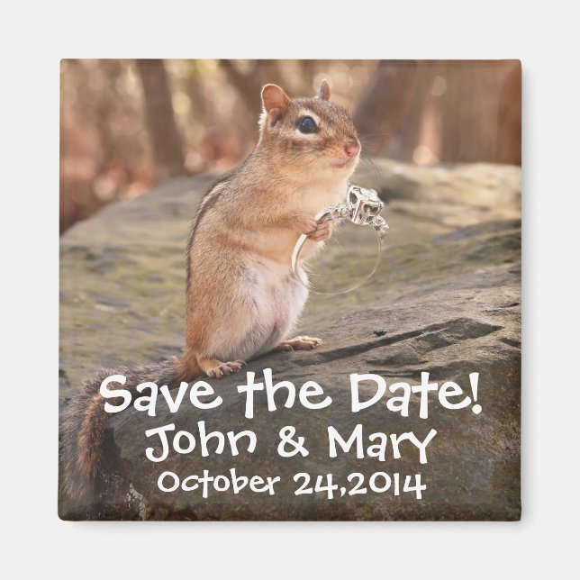 Marry me chipmunk Save the Date! Magnet (Front)