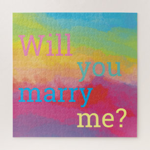 Marry Me Gay Wedding proposal Jigsaw Puzzle