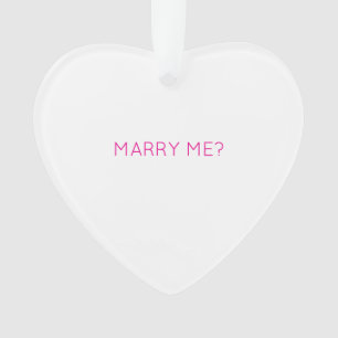 MARRY ME? LOVE YOU Heart Modern Typography  Ornament