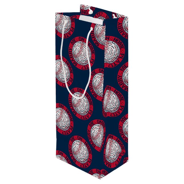 Marry me on Home Plate 2, Baseball-Wine Gift Bag (Back Angled)