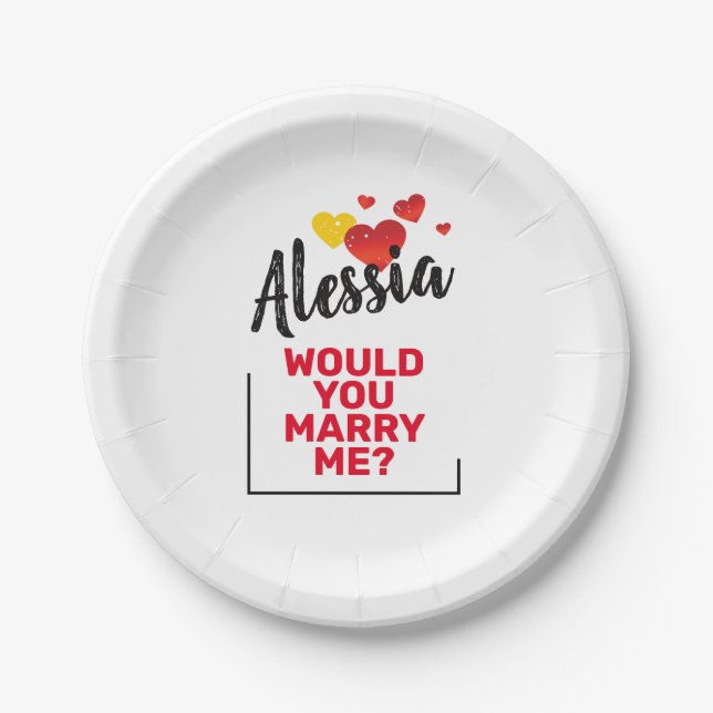 Marry Me Paper Plate (Front)