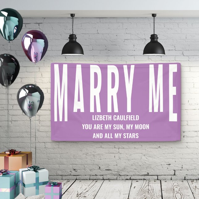 Marry Me Proposal Sun Moon Stars Lavender Banner (Creator Uploaded)