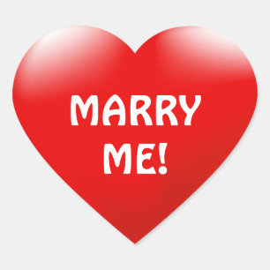 Marry Me Red Heart Proposal Sticker