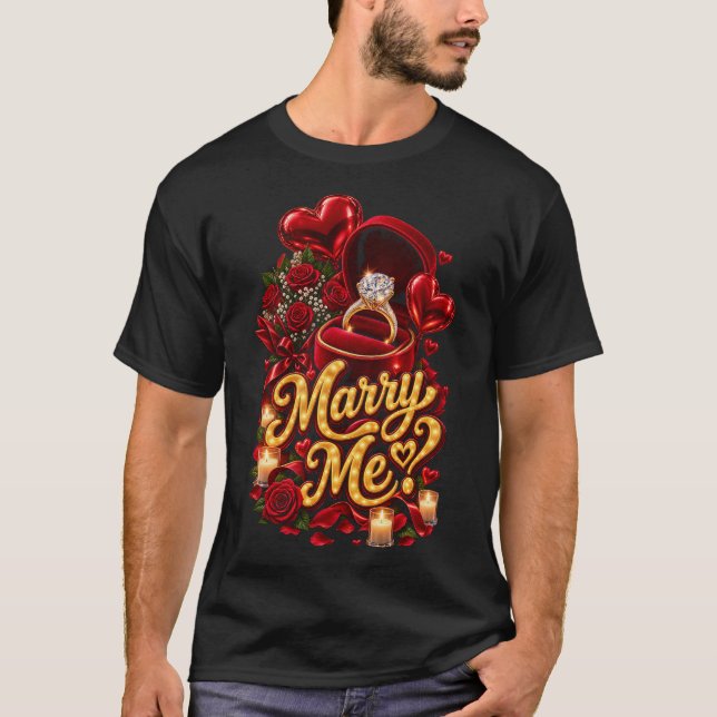 Marry Me? Romantic Ring T-Shirt (Front)