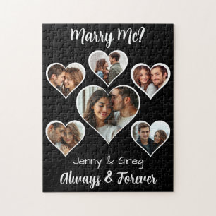 Marry Me?  Six Photo Template Proposal Jigsaw Puzzle