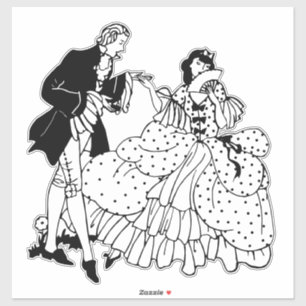 Marry Me Victorian Couple Lovers Silhouette Art