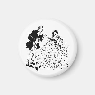 Marry Me Victorian Couple Silhouette Art Magnet