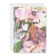 Marry me Watercolor floral music agenda 