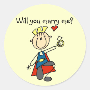 Marry Me Wedding Proposal Tshirts and Gifts Classic Round Sticker