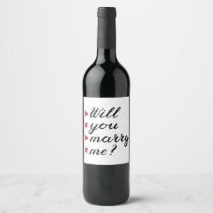 Marry Me with Love Sparkling Wine/Wine Bottle Wine Label