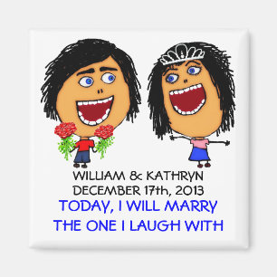 Marrying My Best Friend Cartoon Magnet