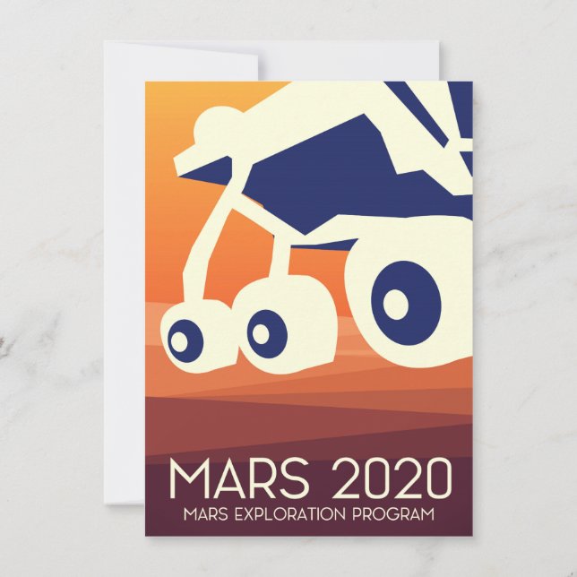Mars 2020 Rover Space Art Invitation (Back)
