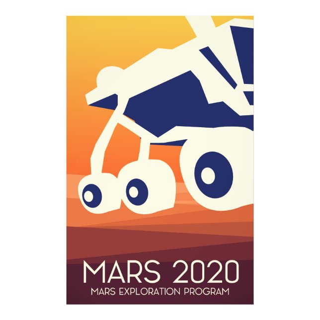 Mars 2020 Rover Space Art Photo Print (Front)