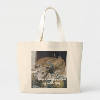 Mars, Adopt a racing greyhound by Delilah Clark Large Tote Bag
