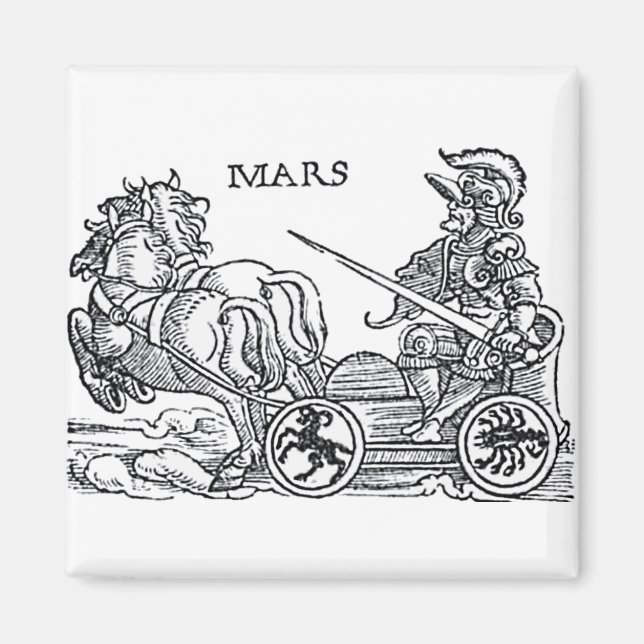 Mars Ares God of War Greco Roman Chariot Cartoon Magnet (Front)