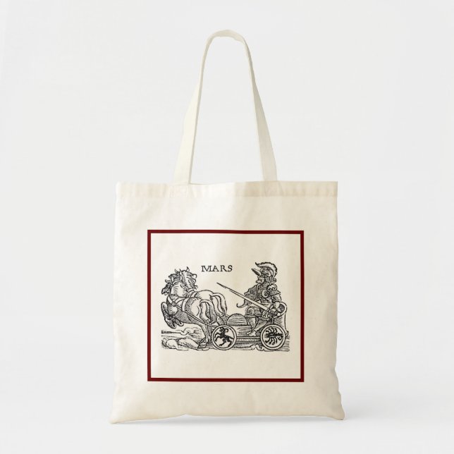 Mars Ares God of War Greco Roman Chariot Cartoon Tote Bag (Front)