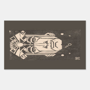 Mars Ares God of War Greek Mythology Black Rectangular Sticker