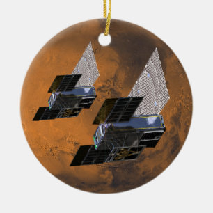 Mars Cubed by MarCO CubeSats Ceramic Tree Decoration