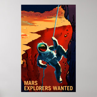 MARS EXPLORERS WANTED NASA Recruitment Propaganda Poster