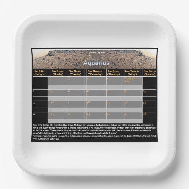 Mar's Gold Paper Plate (Front)