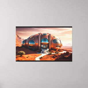 Mars Habitat Alpha – AI Sci-Fi Architecture Canvas Print