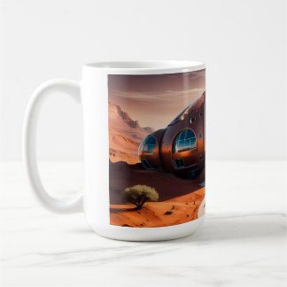 Mars Habitat Alpha – AI Sci-Fi Architecture Coffee Mug