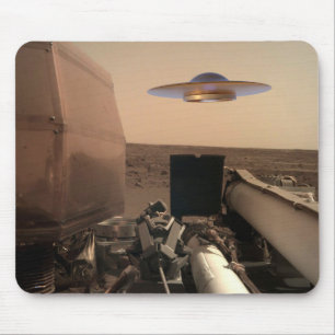 Mars InSight Alien UFO Saucer Encounter Mouse Pad