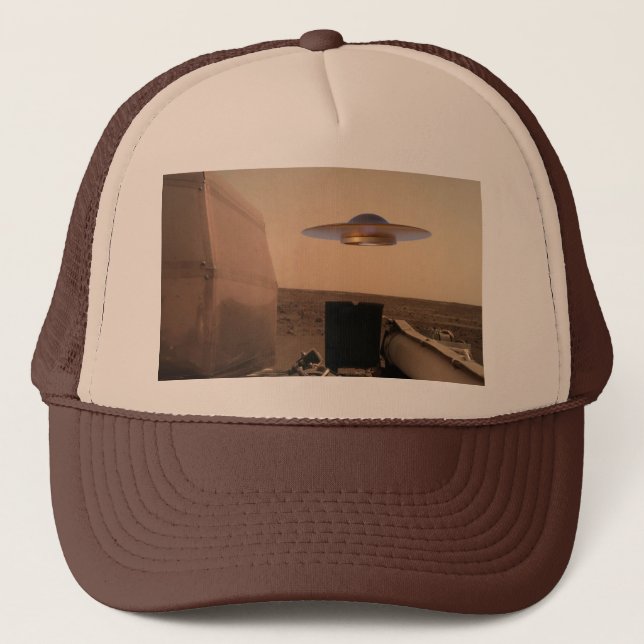 Mars InSight Alien UFO Saucer Encounter Trucker Hat (Front)